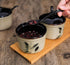 123Arts Ceramic Retro Flower Sugar Bowl, Storage Jar with Lid and Spoon