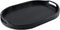 MDLUU Plastic Serving Tray, 17.1 Inch Long Ottoman Tray with Cutout Handles, Oval