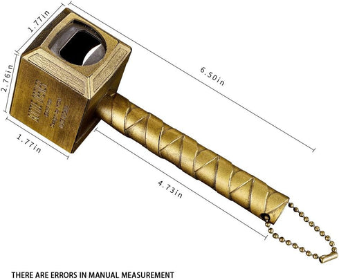 Hammer of Thor Shaped Beer Opener - Bottle Opener in Bronze