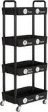 4-Tier Laiensia Rolling Cart with Wheels,Multifunction Utility Storage Carts, Kitchen Storage Organizer,Mobile Shelving