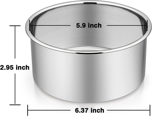 P&P CHEF 6 Inch Cake Pans Set, Round Stainless Steel Baking Pan for Birthday Wedding Cakes, Heavy Duty, Dishwasher Safe