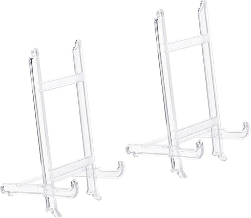 PATIKIL 9" Acrylic Decorative Plate Stand Holder, 2 Pack Easel Frame Holder for Photos and Canvases