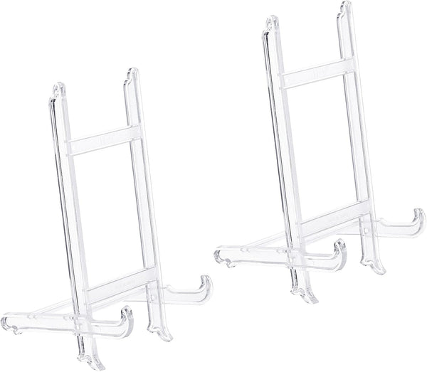 PATIKIL 9" Acrylic Decorative Plate Stand Holder, 2 Pack Easel Frame Holder for Photos and Canvases