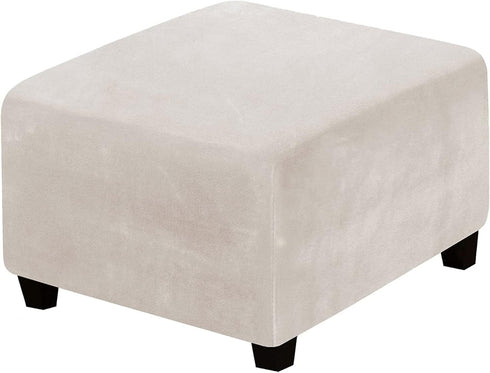 ADPON Square Velvet Ottoman Covers Ottoman Slipcover Square Footstool Protector Covers Storage