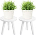 2PCS Samll Plant Stand Indoor/Outdoor for Plants,Wood White Planter Stands Holder Mid