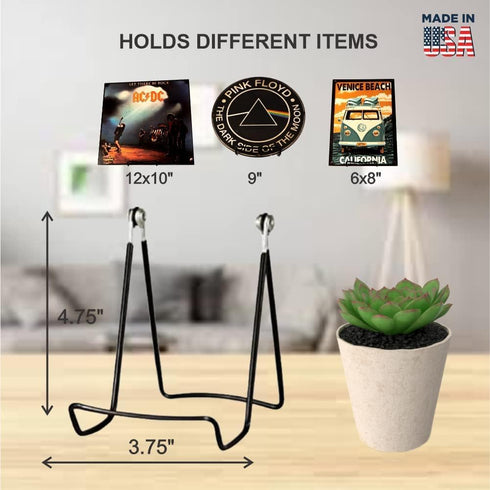 MADE IN USA 2-Pack Adjustable Metal Easels, Sturdy & Durable for Displaying Books, Frames, Plates