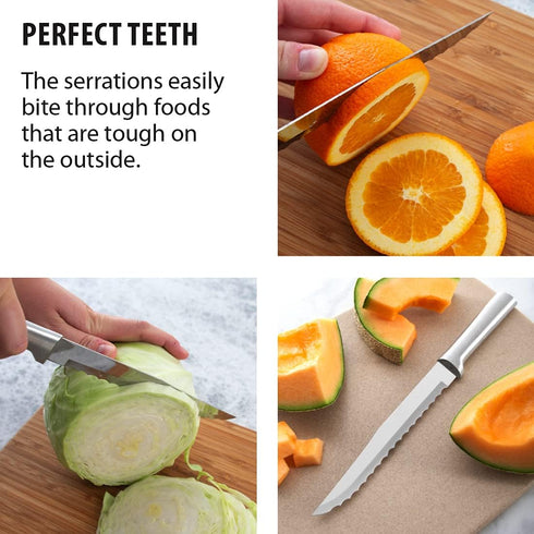 RADA Cutlery Serrated Slicer Knife (R138), 7" Stainless Steel Blade, Made in USA