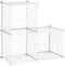 Rubbermaid 3 Piece Stackable Storage Wire Cube Set, Easy Assemble, White, Multi-Use Home Organizer for Closet/Toys