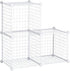 Rubbermaid 3 Piece Stackable Storage Wire Cube Set, Easy Assemble, White, Multi-Use Home Organizer for Closet/Toys