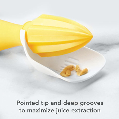 Tovolo Citrus Reamer Juicer with Seed Catcher Manual Fruit Juicer for Lemons Limes Oranges Tangerines Pomegranates