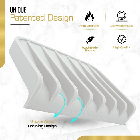 Counter Effilogic Silicone Sponge Holder Self-Draining Kitchen Sink Organizer, Quick Dry Mat and Protector Dishwashing