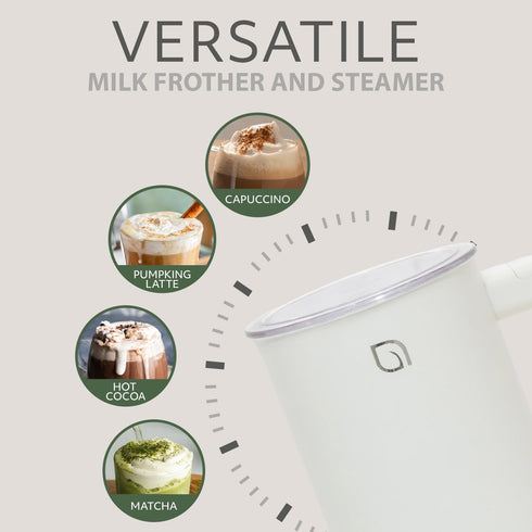 4 1 8.12oz/240ml 99% WILLOW Eco Series Milk Frother, in Milk Steamer, One Button Operation Hot and Cold Foam Maker Milk