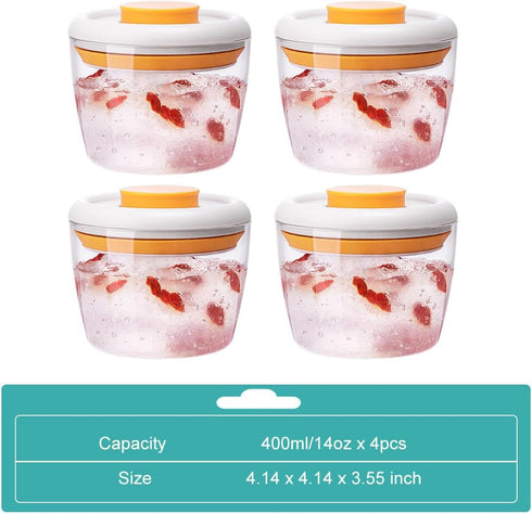4-Piece set 14oz 400ml Glass Meal Prep Containers Overnight Oats Containers with Pop Lids,Airtight Food Storage