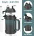 Zukro 1 Gallon Water Jug, 128 oz Large Stainless Steel Sport Water Bottle, Triple Wall Insulated, Leak Proof, Cyan