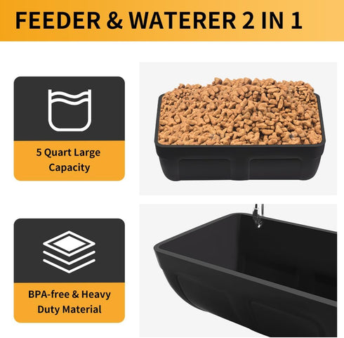 CENCODE 5 3pack Hanging Chicken Feeder Trough and Goat Feeder, Sheep Deer Poultry Dogs Deers Gooses Duck Fence, Quart