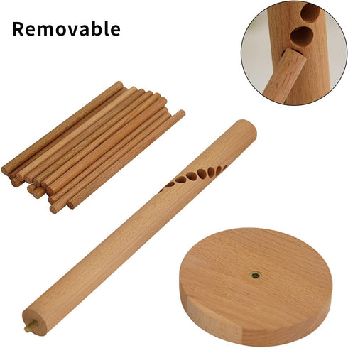 Valdus Wood Collapsible Homemade Household Noodle Dryer Rack Hanging Pasta Drying Rack for Home Kitchen