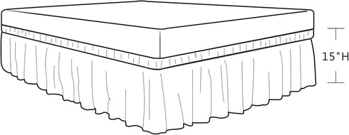 Biscaynebay Wrap Around Bed Skirts for Queen Beds, 15" Drop, Navy Adjustable Elastic Dust Ruffles, Machine Washable