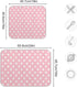 Pink White Polka Dot Dish Drying Mat for Kitchen Counter, 18 x 24 Inch Absorbent Microfiber Drainer Mat
