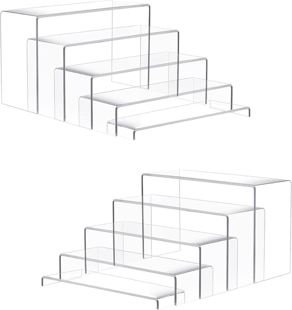 Goabroa Acrylic Display Risers, 2 Sets 10 Pcs Clear Dessert Table Display Set for Figures, Cupcake, Perfume