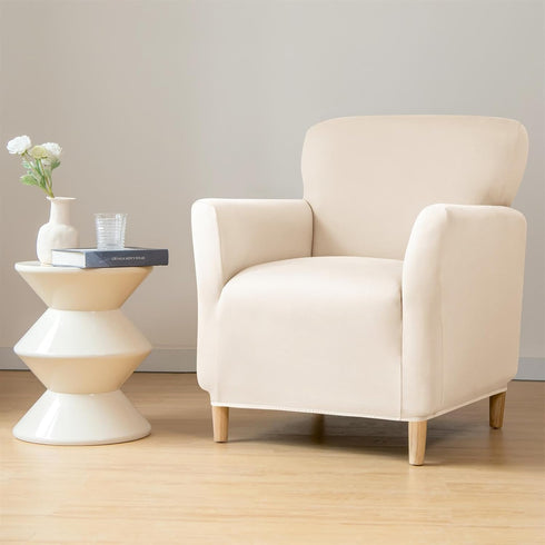 NILUOH Chair Covers Armchair Stretch Chair Slipcovers with Arms Solid Accent Chair Covers for Living Room Soft Nonslip