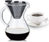 Pour Over Coffee Maker, Reusable 400ml Borosilicate Glass Hand Drip Manual Dripper Brewer Pot with Scale, Portable for