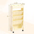5 AGTEK Tier Rolling Utility Cart, Book Cart with Wheels, Office Book Carts with Divided Top Shelf for Organizing Books