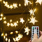 Star String Lights, 16.4 ft 50 LED Battery Operated with Remote & Timer, Warm White Twinkle Fairy Lights