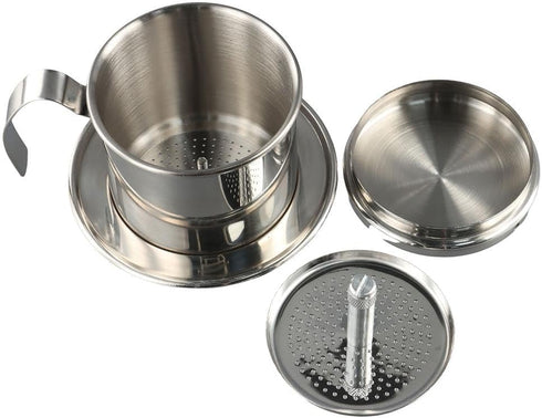 Stainless Steel Vietnamese Drip Coffee Filter Maker, Pot Infuser for Home, Office, Traveling