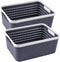 Plastic Storage Bin Baskets, Small Grey Toilet Paper Basket for Bathroom, Organizer Shower Caddy with Handles (2 Pack)