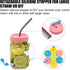 Regular Mouth Mason Jar Lids with Straw Hole, Stoppers, Silicone Rings, Cleaning Brush, 26 Pack