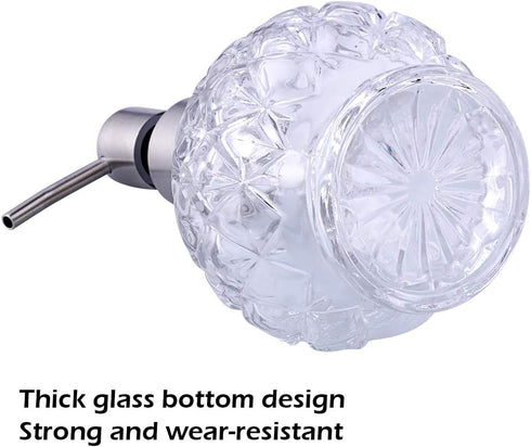 Soap Dispenser with Stainless Steel Pump, Clear Crystal Design, Vintage Elegant Refillable Liquid Hand Soap Dispenser