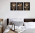 arteWOODS Abstract Wall Art, Brown Flowers Canvas Pictures, Contemporary Minimalism Flower Artwork for Home Decor