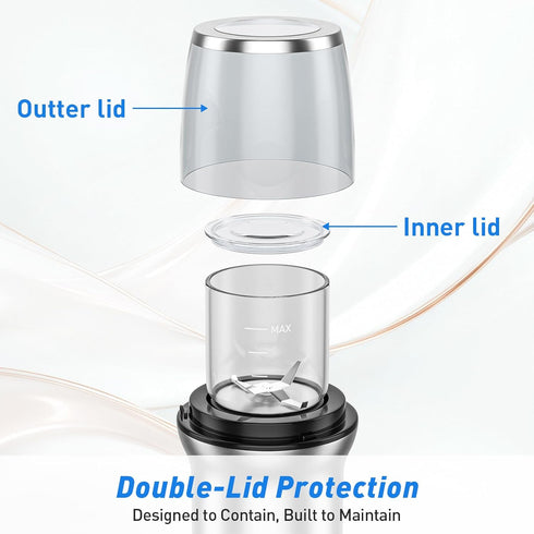 Secura Brands Coffee Grinder Electric Spice Herb Seeds Grinder with Two Glass Bowl, Dry and Wet Grinder