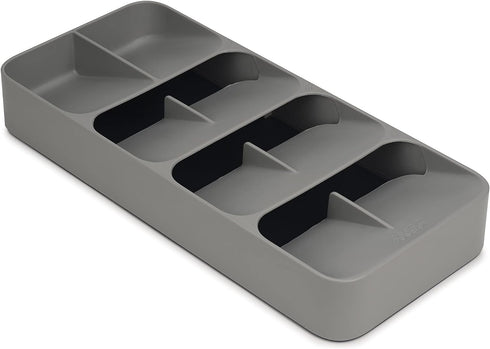 Joseph Joseph DrawerStore Compact Utensil Organizer, Silverware Flatware Tray for Kitchen Drawer, Grey