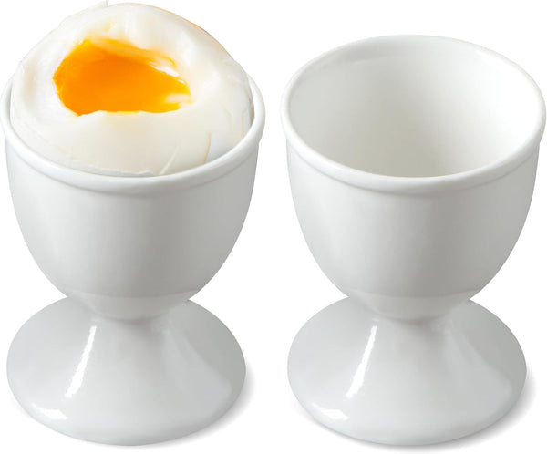 Cinf Ceramic Egg Cup Easter Gift Set of 2 White Porcelain Holder