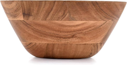 Acacia Wood Salad Bowl, Perfect for Salad, Vegetables Salad Bowl & Decorative Centerpiece Absolute Beautiful for Your Kitchen (9" x 9" x 4") by Samhita