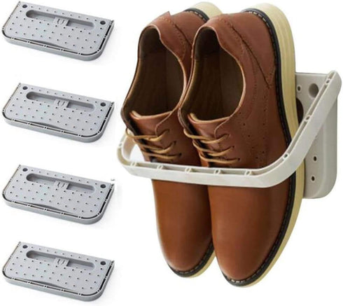Laugh Cat 4 Pack Hanging Plastic Shoe Rack Wall Mount Creative Folding Organizer Camper