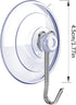Suction Cup Hooks 15 Pack, 1.77 Inches Clear Suction Cup Hooks for Glass Window Decor Shower Bathroom, Small Reusable PVC Suction Cups with Removable Stainless Hooks