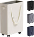 Slim Rolling Laundry Basket, Slim Laundry Hamper with Wheels and Adjustable Long