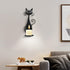 Handmade Black Metal Cat Wall Sconce Candle Holder for Pillar Candles