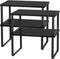 CADUKE Set of 4 Stackable Kitchen Counter Shelves, Expandable Wood Shelf Organizers for Pantry, Industrial Black