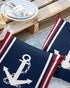 Waterproof Pillow Covers for Couch Throw Pillow Cases Set of 2, Nautical White Anchor Navy Blue Red Decorative Cushion Pillow Covers 18x18In,Indoor Outdoor Decoration Geometric Color Art by Chucoco