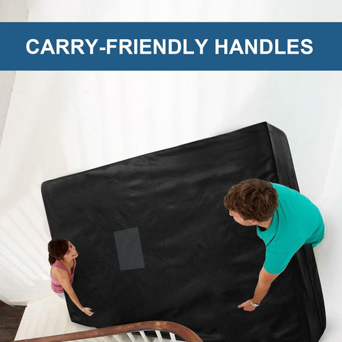 Heavy Duty Mattress Bags for Moving and Storage, Twin XL Size, 100% Waterproof Cover with 4 Strong Handles, Black