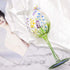 NymphFable Hand Painted 15 oz Wine Glass, Colorful Dragonfly Flower Artisan Gift for Birthdays, Weddings, Valentine's