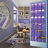 24 4 Over The Door Hanging Shoe Organizer Shoe Rack Hanger Large Fabric Pockets Holder with Sturdy Hooks (PURPLE)