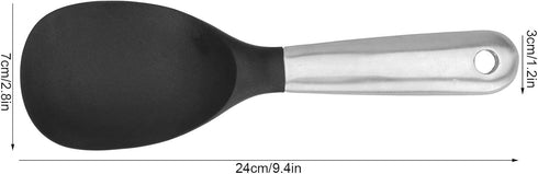 Rice Spoon, Silicone Rice Paddle Nonstick Rice Serving Spoon, Stainless Steel Heat-Resistant Cooking Utensil with