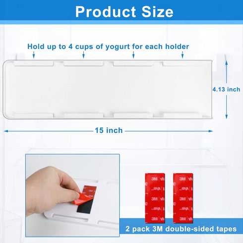 4 3.75 inch, 1 Pack Yogurt Organizer for Fridge, Yogurt Holder for Refrigerator Greek and Vegan Yogurt Organizer Slider