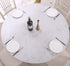 Clear Round Vinyl Fitted Tablecloth - Waterproof Oilcloth Heavy Duty Elasticized Table Cover for Round Table