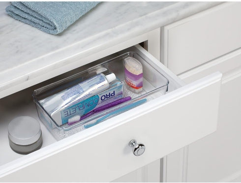 iDesign 49250 Drawer Organizer Tray, BPA-Free Plastic, 12" x 6" x 3", Clear