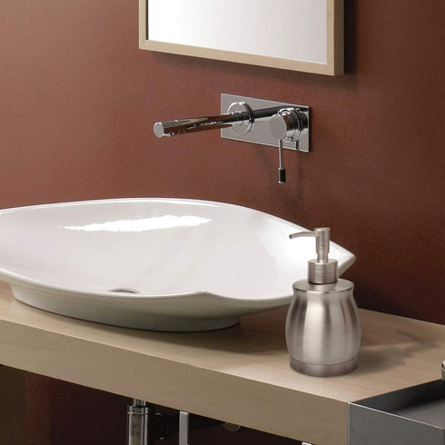 Stainless Steel Liquid Soap Dispenser with Pump - 390 ml/13 oz Brushed Nickel Bottle for Kitchen and Bathroom